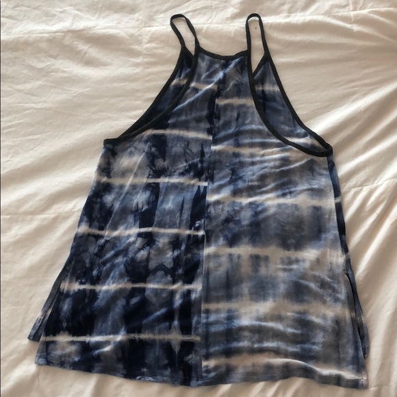 Blue Tye Dye High Neck Tank Top - Picture 3 of 5